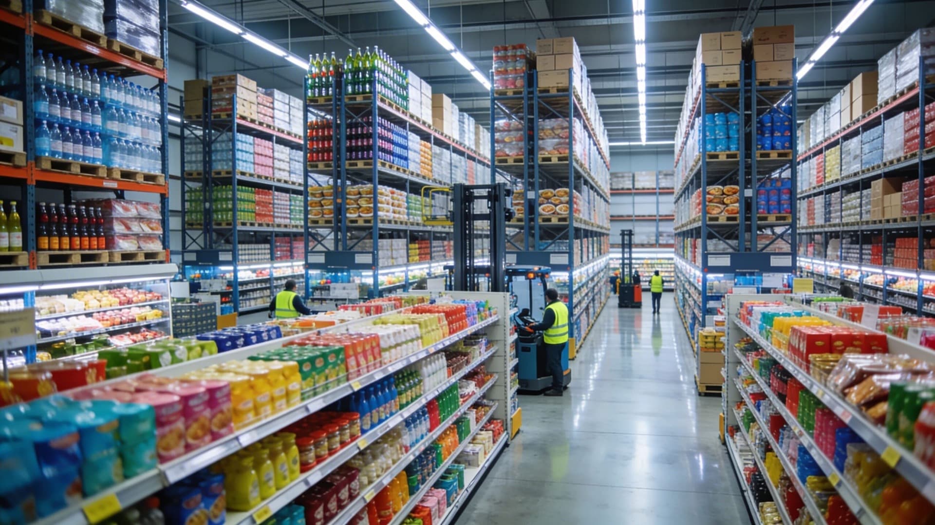 A food and FMCG distribution environment with products and warehouse operations