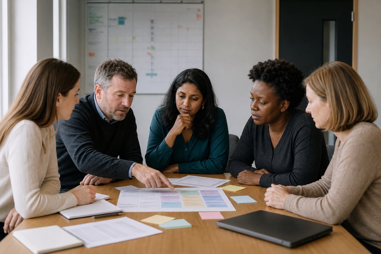 A professional team working through an organisational readiness review